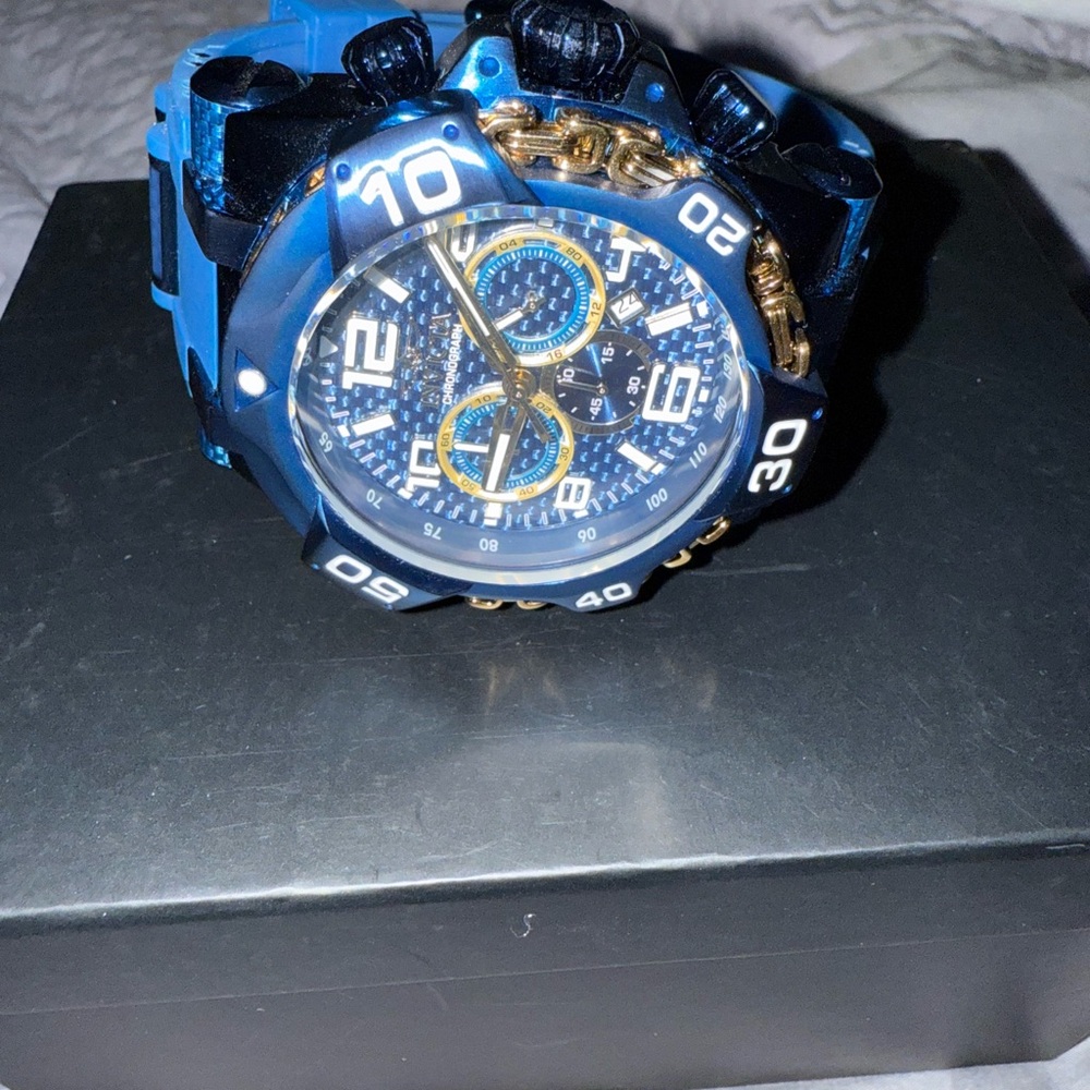 Invicta Mammoth Bold Blue and Gold Watch